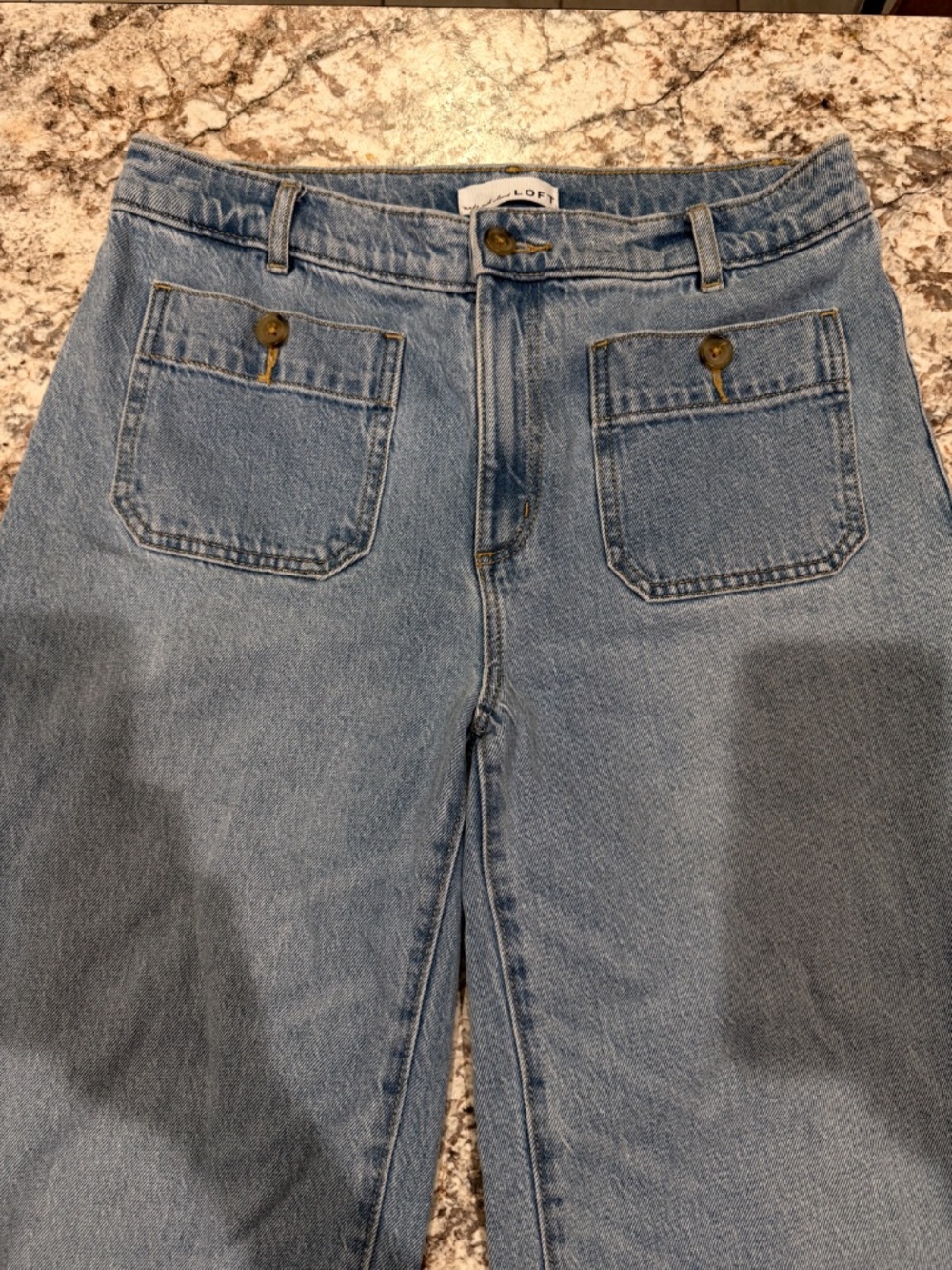 Loft The Palmer Wide Leg Crop Denim Size 6 Blue Jeans Light Wash Women’s - Picture 4 of 11